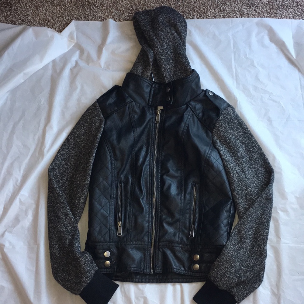 **Worn Once** Faux Leather Motor Style Jacket